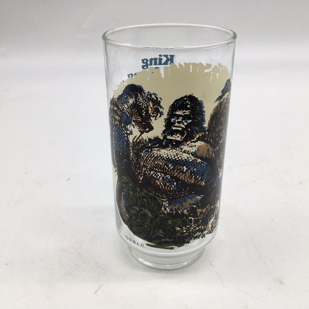 1976 King Kong Coca-Cola Limited  Edition Drinking Glass W/ Huge Snake